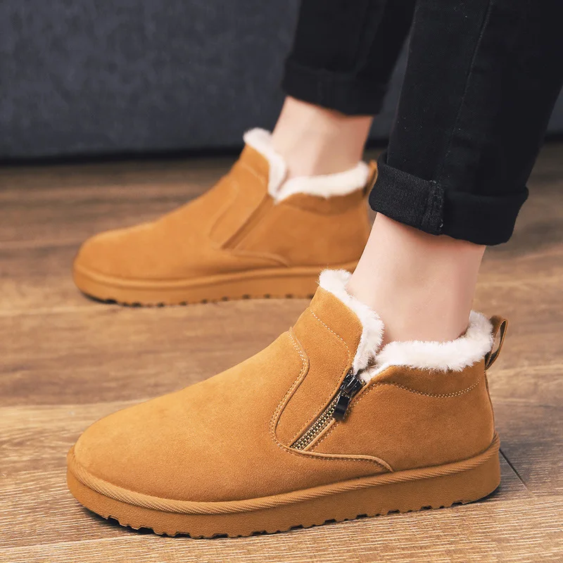 

Winter new warm snow boots men's casual Korean fashion comfortable round head zipper men's shoes wed4