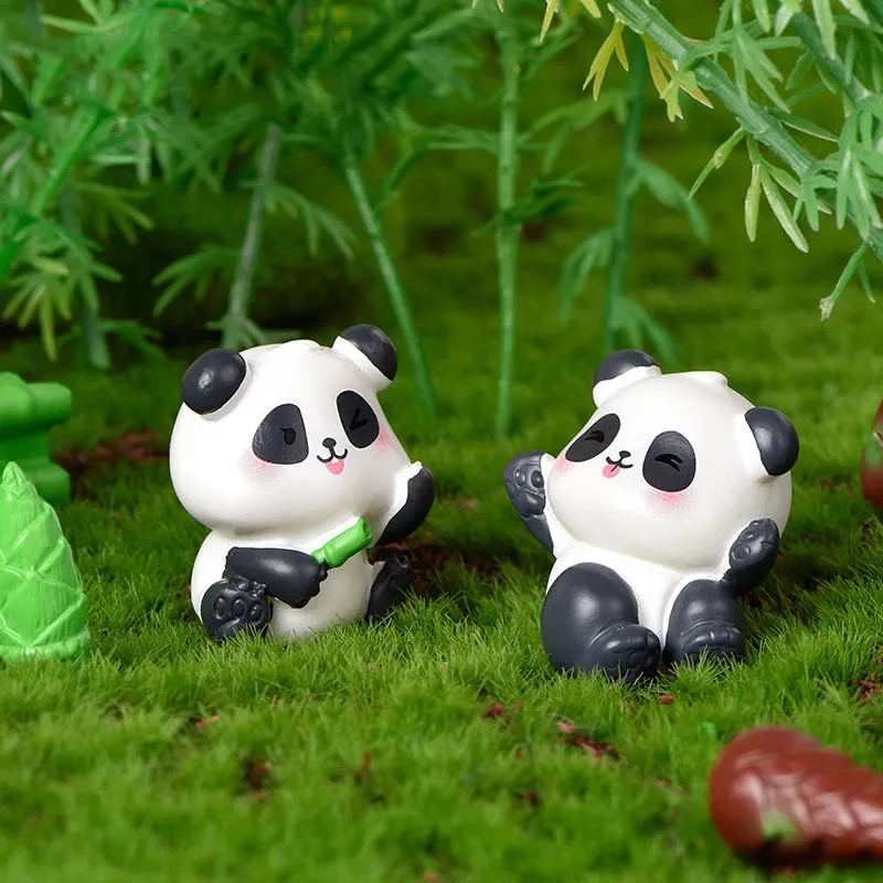 8 Teile / Los Kawaii Panda Action Figuren Mini Kunststoff Modell
