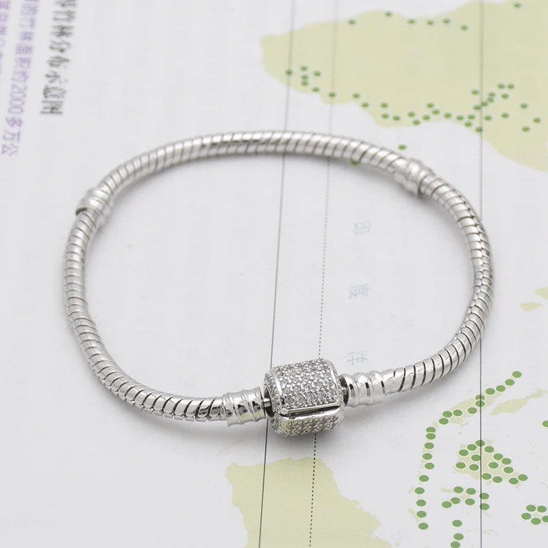 Mingshang, сделай сам, браслет, 3 мм, цепочка, высокое качество, змеиная цепочка, кваровая пряжка, с AAA, циркон, высокая плотность, цепи, цепь для шарма, бусины