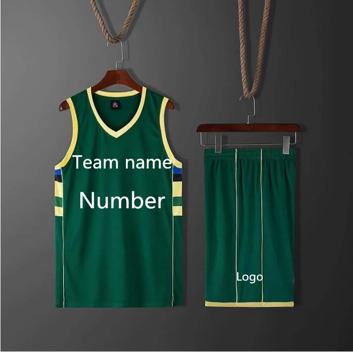

New season new basketball uniform adult and child size single back pocket custom name and number training game jersey buck