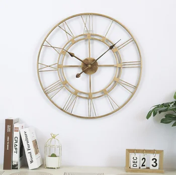 

40cm Big large Retro European Style Wall Clock Household Bedroom Iron Art Clock Wall Decor
