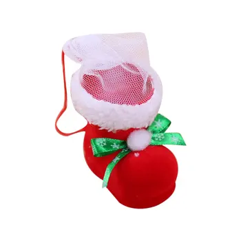 

Christmas Decorations Christmas Flocking Boots Christmas Boots Pen Holder Decorative Candy Boots Gifts