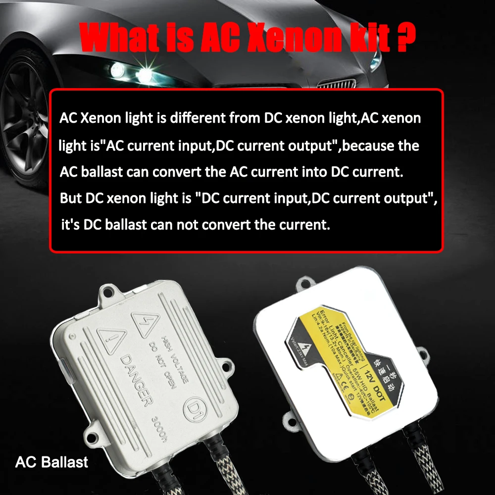 1pair Quick Start 55W Xenon Light HID AC Ballast for H1 H3 H7 H11 9005 9006 881 9012 4300K 5000K 6000K Car Headlight Fog Light 2