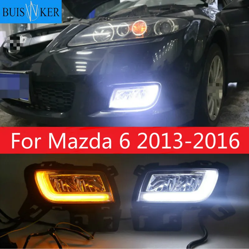 

2 шт. для Mazda 6 Mazda6 2013-2016 светодиодный дневный ходовой светильник DRL Дневной светильник Водонепроницаемая сигнальная лампа