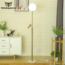 Современный светодиодный промышленная напольная лампа Европейский минимализм стоячие лампы для гостиной стеклянный Золотой роскошный офисный напольный светильник для спальни