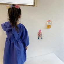 Весеннее платье для маленьких девочек, корейское детское платье принцессы с бантом, платье принцессы