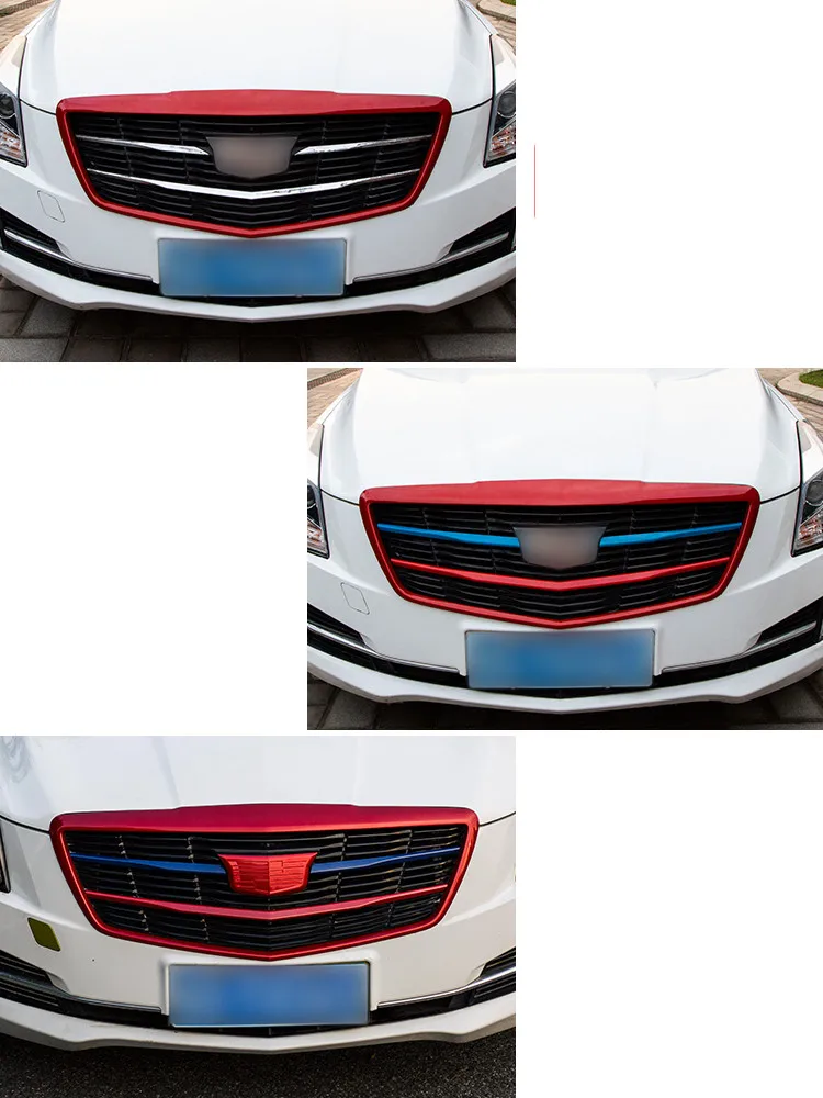 Углеродное волокно Красный Черный ABS гонки решетки украшены рамкой для Cadillac ATSL D3 17 18 ADA042