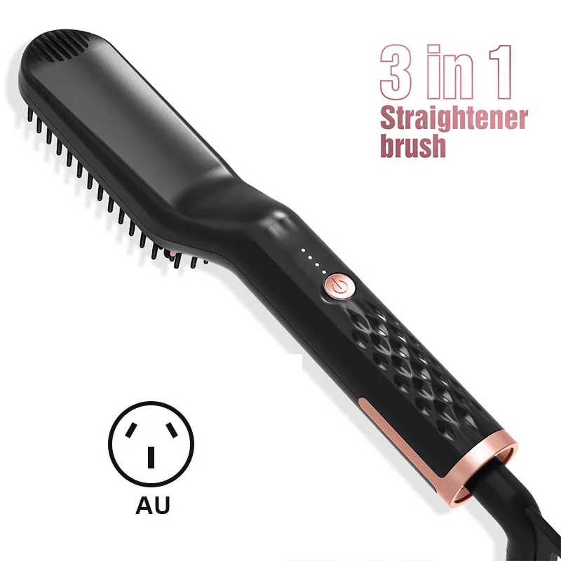 3 в 1 Hair straightener escova alisadora prancha para barba chapinha para barba modelador de cabelo chapinha para cabelo baby liss babyliss de cabelo modelador de cachos alisador de cabelo dropshipping store - Цвет: uk plug