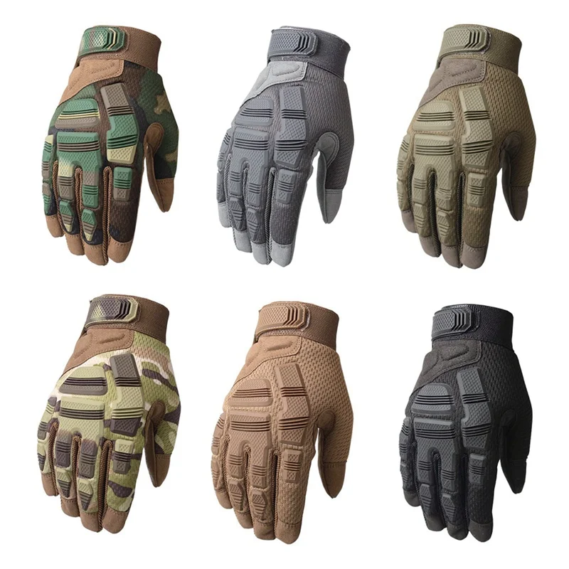 Тактические перчатки с сенсорным экраном армейские военные боевые страйкбольные уличные походные альпинистские удобные противоскользящие перчатки на весь палец