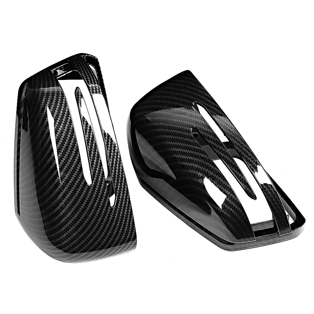 2pcs Carbon Fiber Texture Rear View Mirror Cover Cap for Mercedes-Benz W176 W246 W204 W212 W221 CLS C218 GLA X156 CLA C117