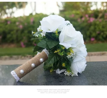 

Wedding Romantic Bouquet Bride Bridal Bouquets Bridesmaid Bouquet Artificial Flowers Valentine's Day Confession Party Church