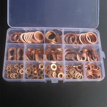 

300pcs Assortment Washer Gasket Nut Oil Flat Ring Seal Easily Installation Fastener Water Plug Accessories