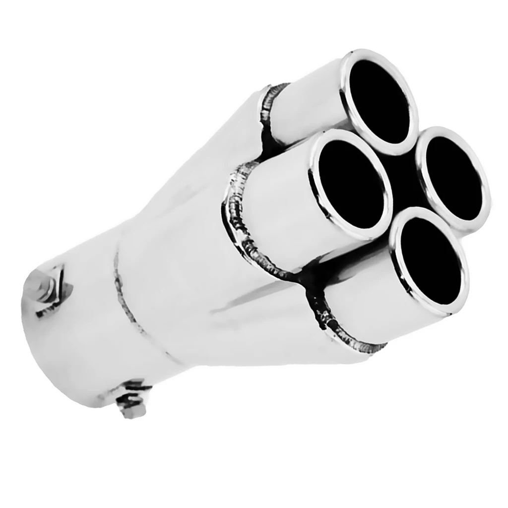 Universal Car Stainless Steel Exhaust Pipe Silencer Muffler End 4 Tips 57mm