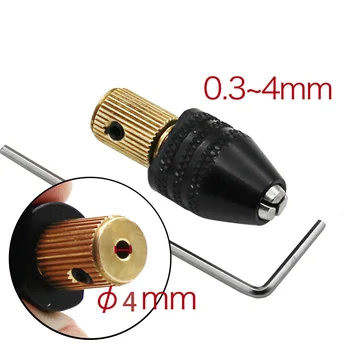 Eje de motor eléctrico, Mini portabrocas, abrazadera de fijación, 0,3mm-4mm, pequeño para taladrar, dispositivo de fijación de Micro mandril 1