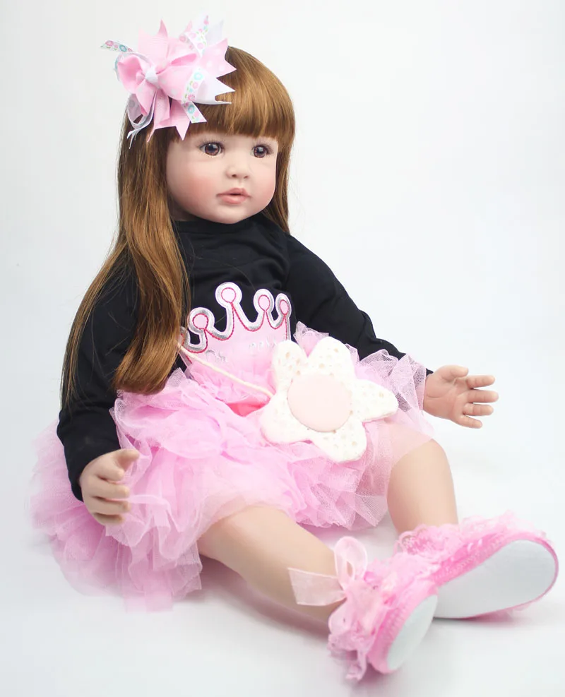 60 см Reborn Baby Doll тканевый корпус 24 &quotвинил конечности принцесса детские куклы