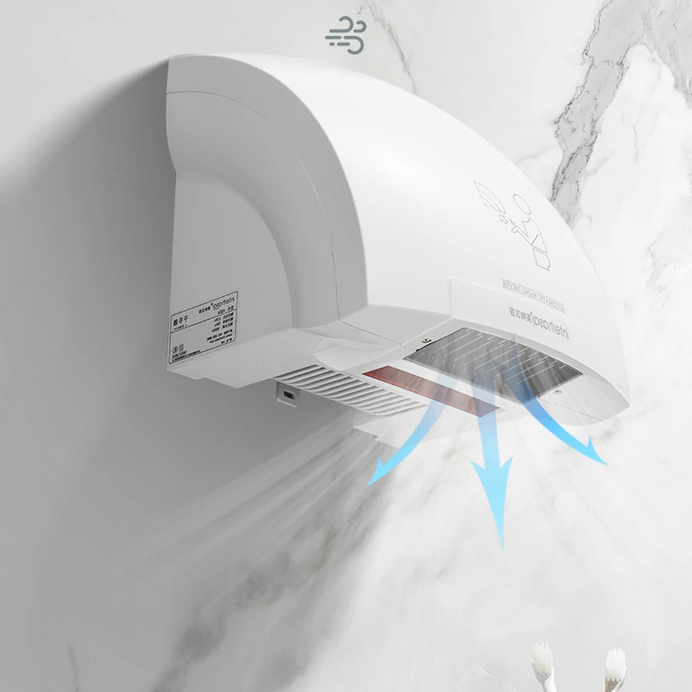 

2022 Fully automatic induction silent hand dryer commercial bathroom wall-mounted mobile phone smart hand dryer