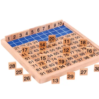

Wooden Montessori Educational Math Toys 1-100 Number Matching Table Puzzle Board Wooden Stickers Early Learning Toys