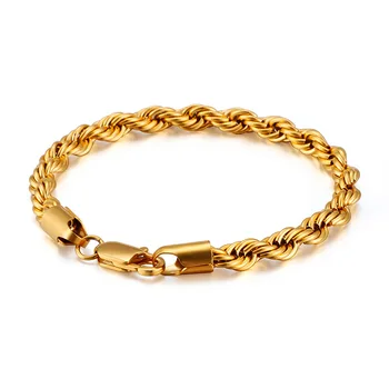 

2020 Hot Fashion Twist Chain Bracelets Stainless Steel Thick Chain Bracelets