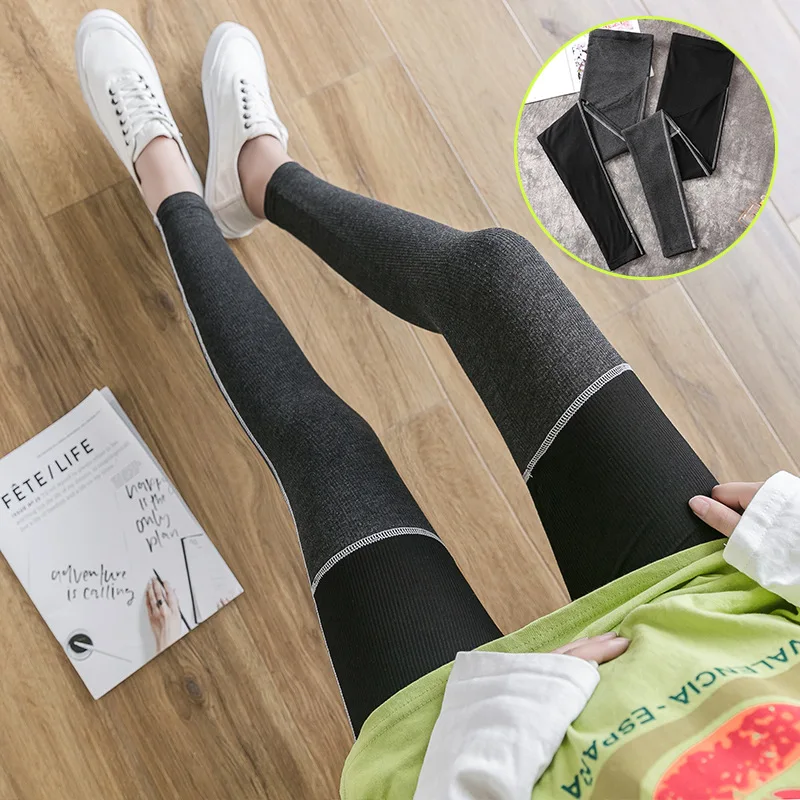 

Maternity Pants 2019 Autumn Thread Joint Maternity Pants Comfortable Soft Fabric Abdominal Support Leggings