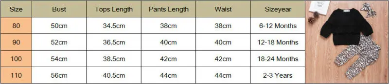 Новинка, 3 предмета, леопардовая одежда для маленьких девочек топ с оборками, штаны, леггинсы, Набор резинок для волос