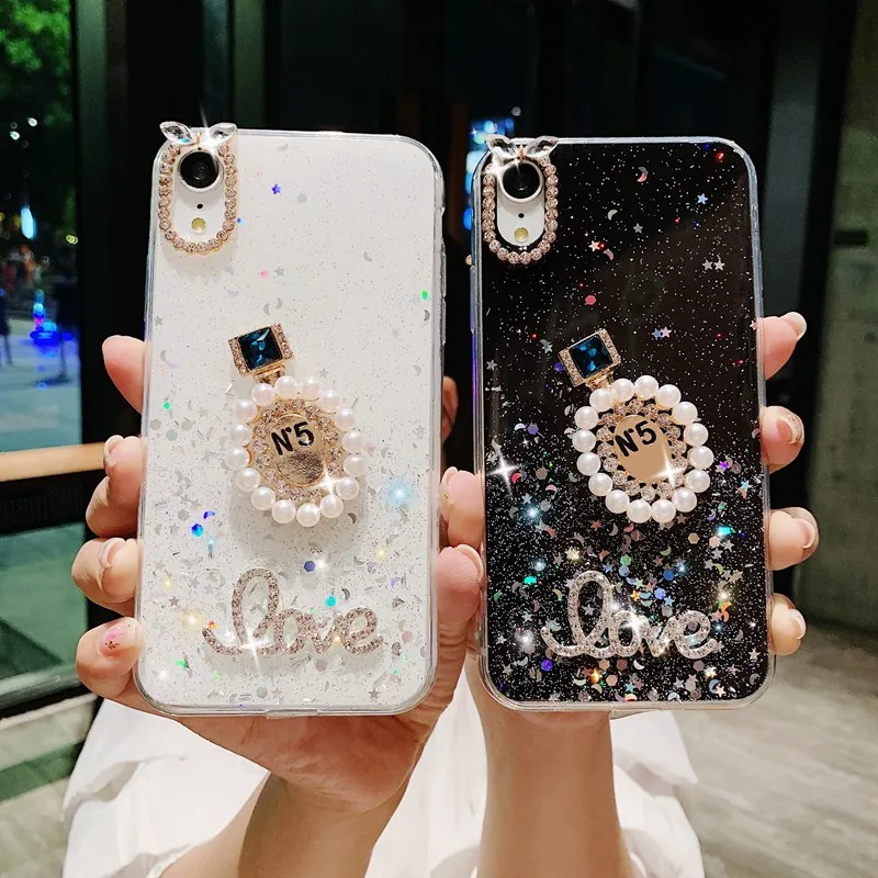 

Epoxy glitter perfume bottle phone case For huaweip30 p20 pro mate 20 pro cover nova 4e 5 5i 3 4 3i y9 2019 Luxury phone case