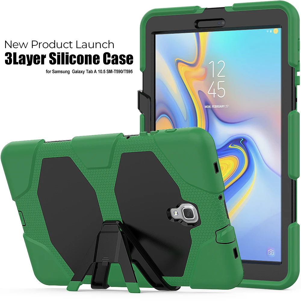 

for Samsung Galaxy Tab A 10.5 2018 T590 T595 T597 Case Shockproof Heavy Duty Hybrid Case with Built-in Screen Protector Cover