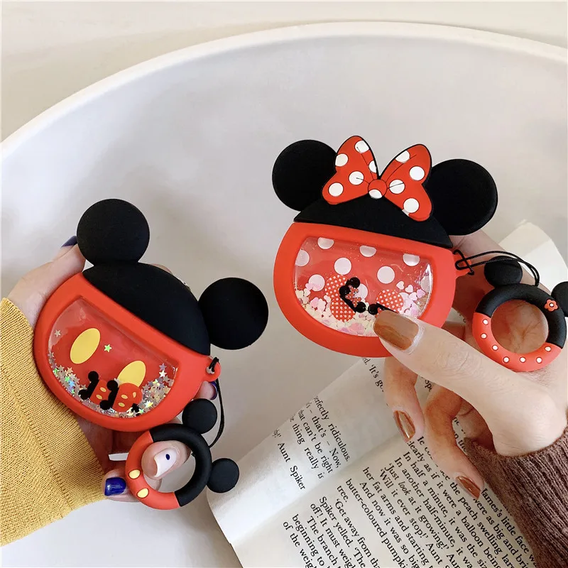 3D Жидкий чехол для наушников для Airpods 2 Чехол милый Блестящий зыбучий песок чехол для Apple Air pods защитный чехол для наушников Earpods чехол