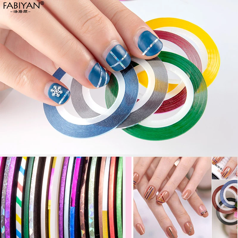 Set 15 Brush + 5 Dotting Pen + 5 Rolls Tape Striping Line Tips + 1 Case Holder Nail Art Gel UV Polish Drawing Manicure Tools 4