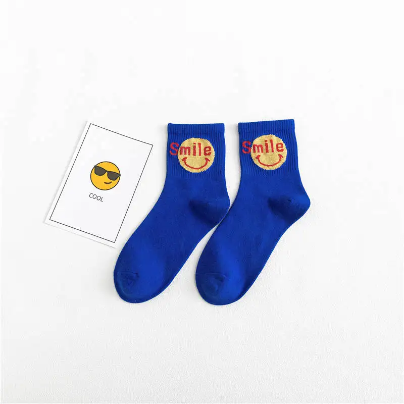 KingDeng Womens Winter Cotton Designer Smile Socks Heart Harajuku Sheer Aesthetic Kawaii Socks Stitch Korean Style e Girl - Цвет: 4