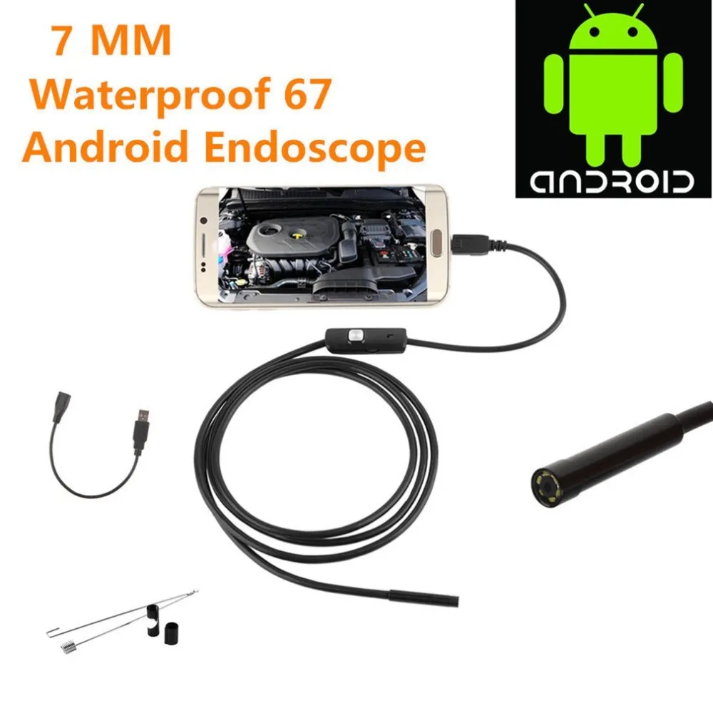 Новый Водонепроницаемый эндоскоп 2 м для Android iPhone 7 мм бороскоп Инспекционная