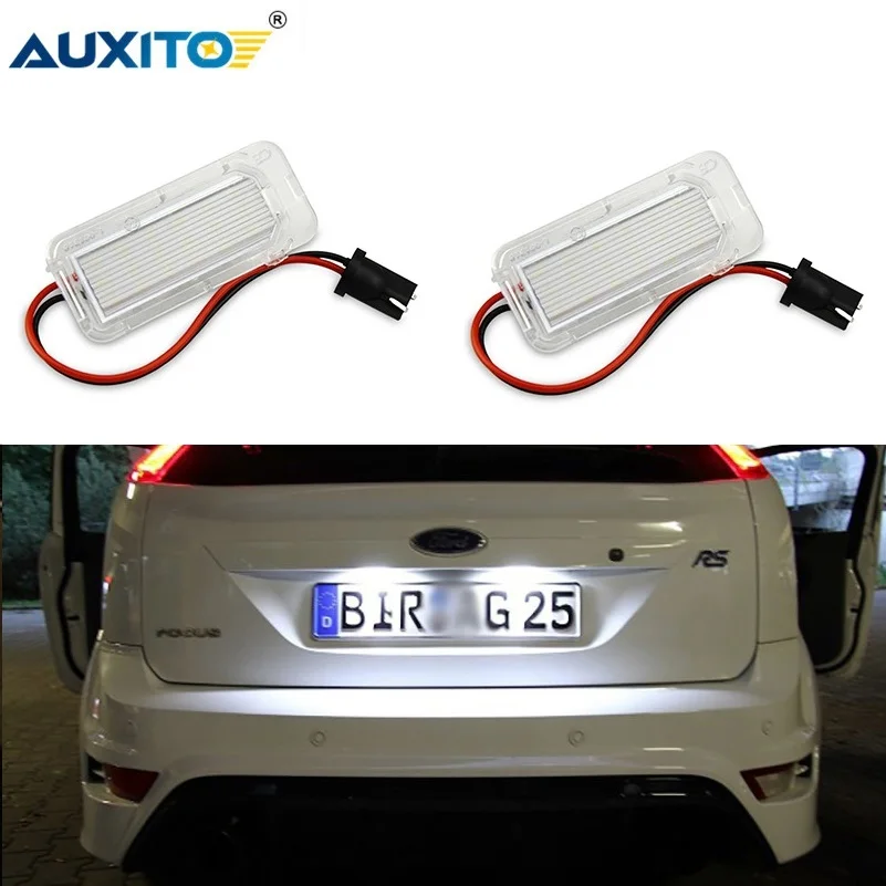 Светодиодная лампа Canbus для номерного знака 2 шт. Ford Focus 5D Fiesta Mondeo MK4 C Max MK2 S Kuga Galaxy 6000K