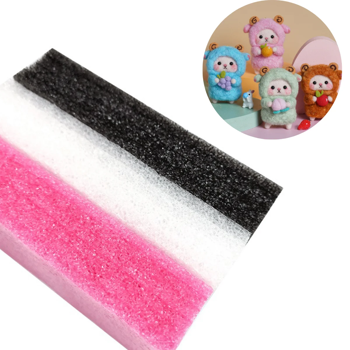 Wool Felt DIY Workplace Mat White Foam Needle Felting Poked Pad Sewing Accessories Tools Felting Craft Handmade 3 Colors For needle felting mat