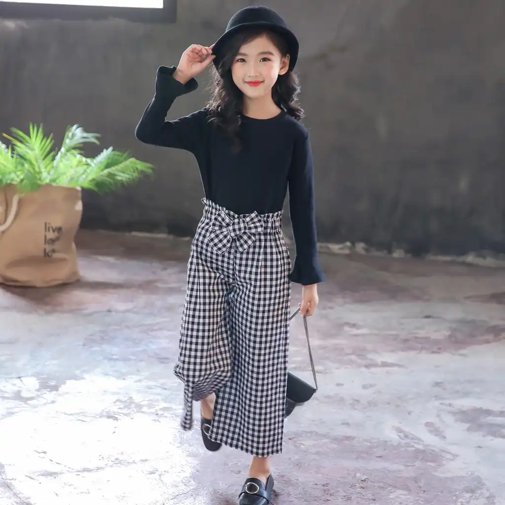 Conjunto De Ropa Para Ninos Ninas Bebes Camisa Solida Tops