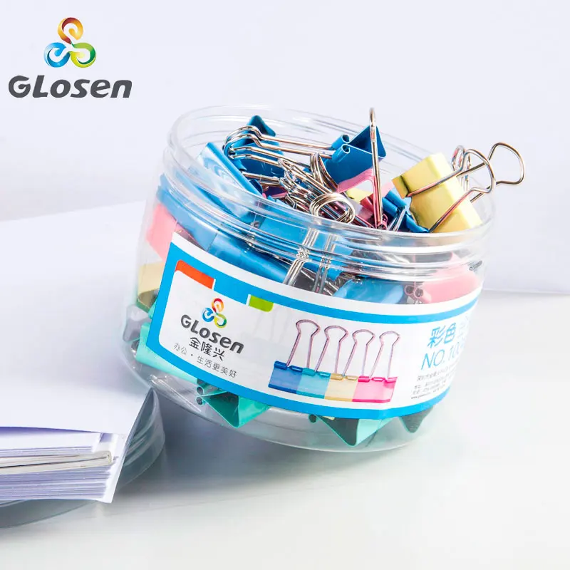 

Binder Clips 40pcs/barrel Price Cheap Colored Stationery Binder Clip Small size 19mm for Office File School Supplies Glosen