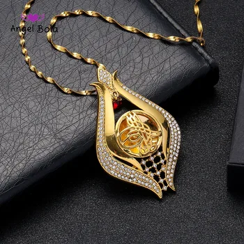 

Wholesale Gold and Crystal Allah Pendant and Necklaces for Women Islam Muslims New Jewelry Arab Gifts Middle East Jewelry