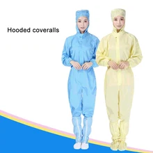 Антистатические комбинезоны Защитный Комбинезон чистой одежды пыле пальто с антистатическим эффектом для мастерской без пыли