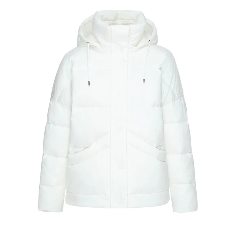 Semir, хлопковая одежда, Женское пальто, зима, новинка, хлеб, сервис, Паркер, Корейская версия, большие размеры, с капюшоном, с вышивкой, пальто для девочек - Цвет: The white