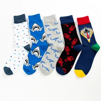 

Animal Unisex Sock Man Standard Socks Shrimp Geometric Adult Colorful Casual Short Sox Female Cotton Punk Autumn Winter Sokken