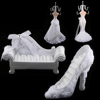 

White Wedding Party Fantasy Jewelry Display Stand Holder Rack