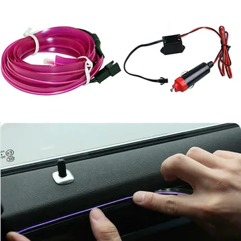 

300cm Purple Car Stlyling Light LED Atmosphere Light Wire Strip Universal For Car Interior Decor