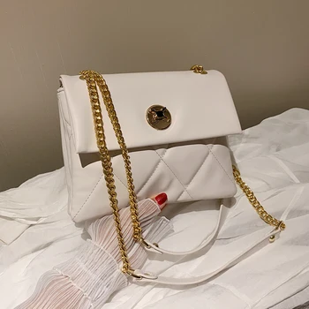 

Lattice Flap Crossbody bag 2020 Fashion New High quality PU Leather Women's Designer Handbag Chain Shoulder Messenger Bag