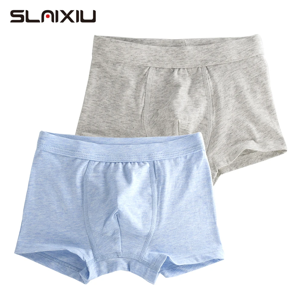2 шт./лот нижнее белье для мальчиков однотонные детские шорты трусы хлопковые