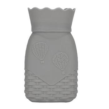 

Microwave Heating Bottle Environmental Silicone Transparent Hot Water Bag with Knit Cover, Christmas, Valentine's Day, Gift Exch