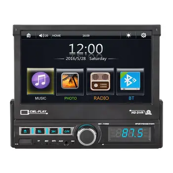 

1-Din Car Player Multiple Electric Retractable Screen Radio Stereo GPS SAT NAV AUX USB Bluetooth Camera For Volkswagen Toyota