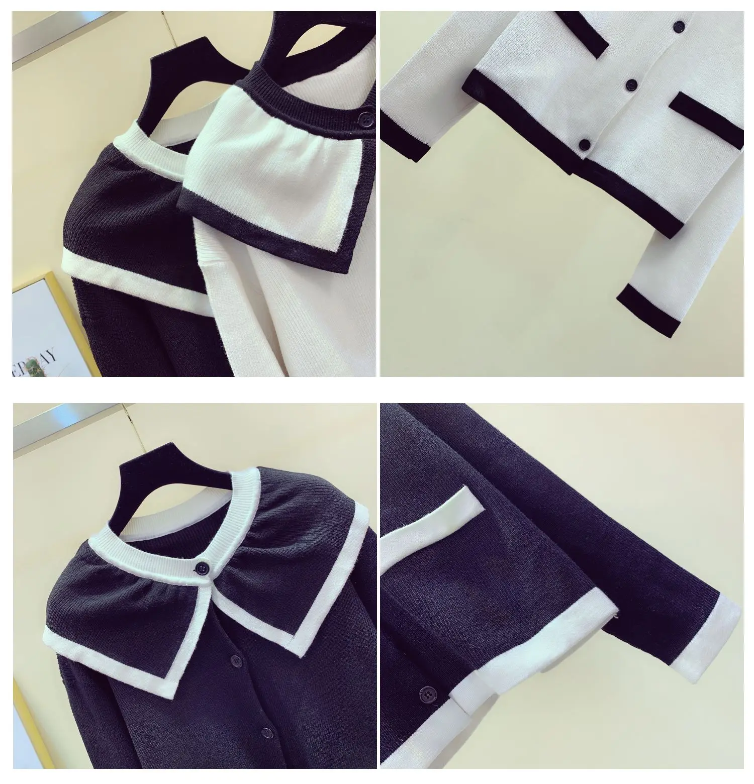 Новинка, трикотажные рубашки, кардиган, свитер, пальто, женские свитера с кукольным воротником, Женская куртка, Женская Студенческая Осенняя зимняя верхняя одежда