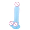 Hismith 9.65 "glow Soft Realistic Dildo 7.28" Insertable Length Diameter 1.77 " Fluorescent Blue Kliclok Machine Connector 1