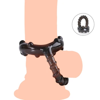 Mâle pénis manchon anneau réutilisable préservatif retard éjaculation pénis agrandissement préservatif masturbateur Sex toy pour hommes anneau d'extension de bite