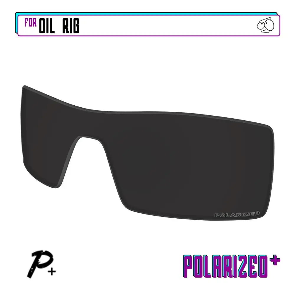 

EZReplace Polarized Replacement Lenses for - Oakley Oil Rig Sunglasses - Black P Plus