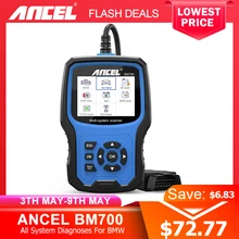 Scanner automotivo ancel bm700 obd2, sistema completo, reforçado, obd, diagnóstico automotivo, leitor de código de falhas