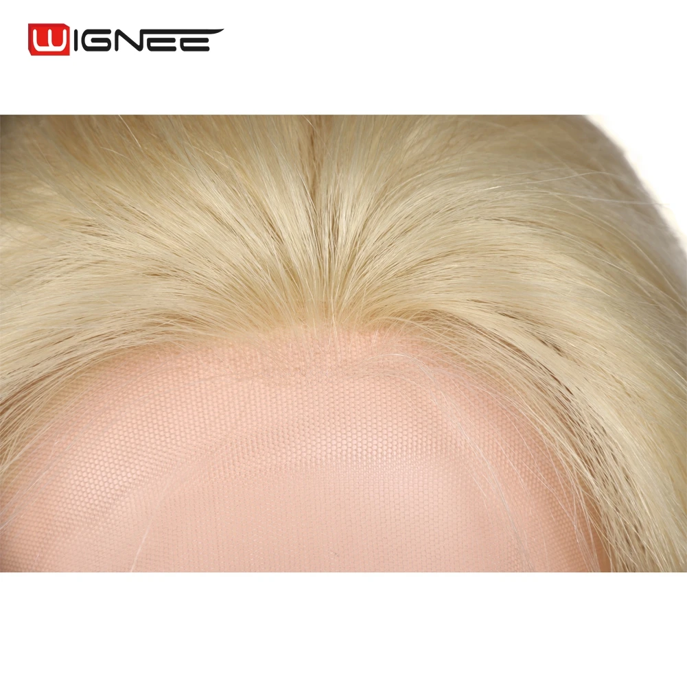 Парик человеческих волос бразильский короткий Боб синтетические волосы парик блондинка 613 прямые волосы средняя часть Синтетические